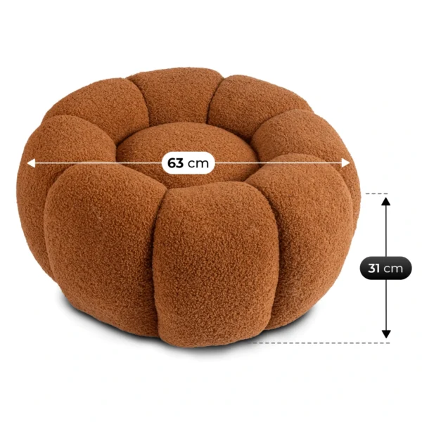 fotoliu-rotativ-de-relaxare-pettit-cu-puf-ruginiu-din-boucle-6 Fotoliu rotativ de relaxare PETTIT cu puf ruginiu, din bouclé — Fotolii cu taburet
