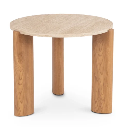 Măsuță TRAVERTINO 60 cm, travertin/stejar