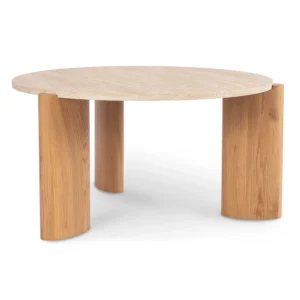 Măsuță TRAVERTINO MAX 80 cm, travertin/stejar