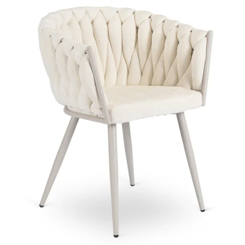 scaun-carine-crem-impletit-din-tesatura-boucle-1 Scaun CARINE, crem, împletit, din țesătură bouclé — MOBILA