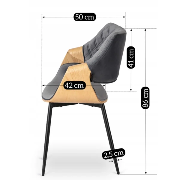 scaun-dakota-gri-stejar-auriu-cu-tapiterie-din-catifea-7 Scaun DAKOTA gri/stejar auriu, cu tapițerie din catifea — MOBILA