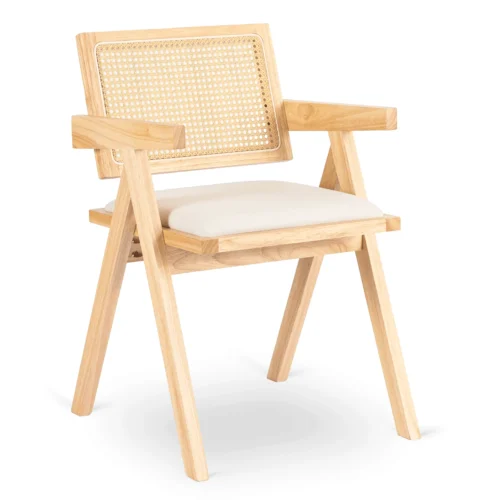Scaun MADERA 2 stejar/bej cu model ajurat
