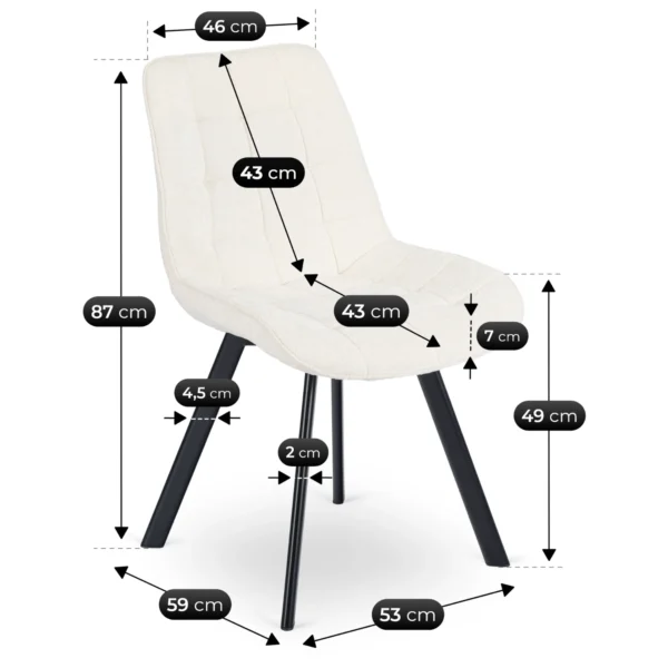 scaun-rick-crem-din-tesatura-boucle-6 Scaun RICK, crem, din țesătură bouclé — MOBILA