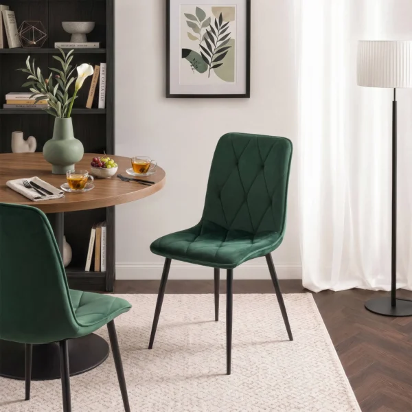 Scaun ROBIN verde, din catifea — MOBILA