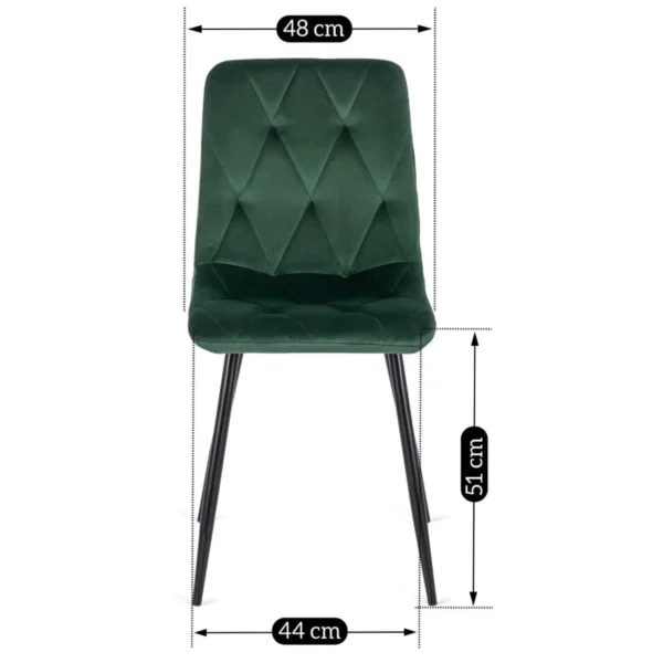 Scaun ROBIN verde, din catifea — MOBILA