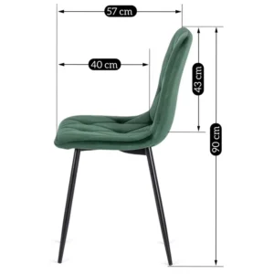 Scaun ROBIN verde, din catifea — MOBILA