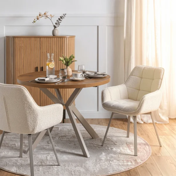 scaun-rotativ-calmo-crem-din-tesatura-boucle-2 Scaun rotativ CALMO, crem, din țesătură bouclé — MOBILA