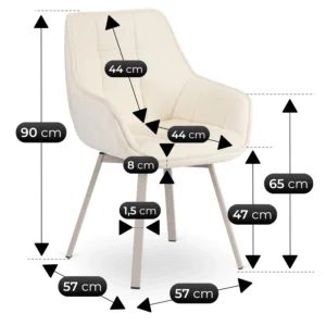 scaun-rotativ-calmo-crem-din-tesatura-boucle-6 Scaun rotativ CALMO, crem, din țesătură bouclé — MOBILA