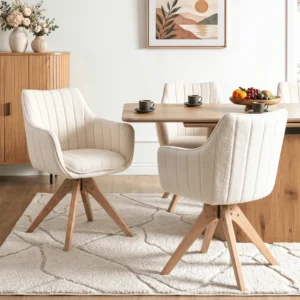 scaun-rotativ-lemon-crem-din-tesatura-boucle-2 Scaun rotativ LEMON, crem, din țesătură bouclé — MOBILA