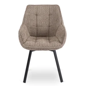 scaun-rotativ-luna-maro-cu-tesatura-boucle-3 Scaun rotativ LUNA, maro, cu țesătură bouclé — MOBILA