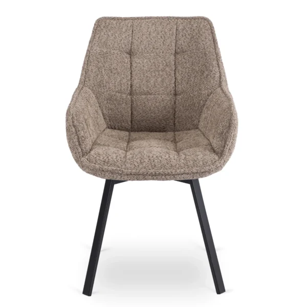 scaun-rotativ-luna-maro-cu-tesatura-boucle-3 Scaun rotativ LUNA, maro, cu țesătură bouclé — MOBILA