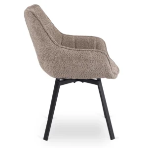 scaun-rotativ-luna-maro-cu-tesatura-boucle-4 Scaun rotativ LUNA, maro, cu țesătură bouclé — MOBILA
