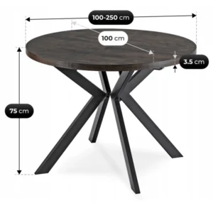 set-compus-din-masa-lukas-100-250-cm-negru-si-4-scaune-modesto-verzi-13 Set compus din masa LUKAS 100-250 cm, negru, și 4 scaune MODESTO, verzi — MOBILA