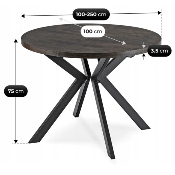set-compus-din-masa-lukas-100-250-cm-negru-si-4-scaune-modesto-verzi-13 Set compus din masa LUKAS 100-250 cm, negru, și 4 scaune MODESTO, verzi — MOBILA